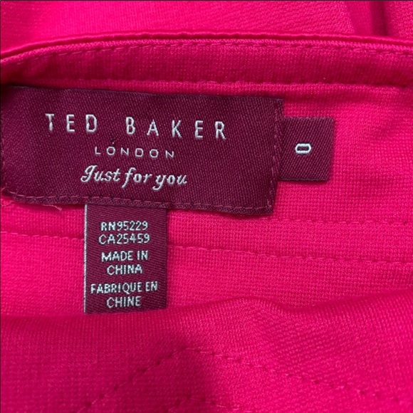 Ted Baker ‘Just For You’ Fuchsia Bodycon Mini Dress 🌺 Sz0 - Picture 4 of 8